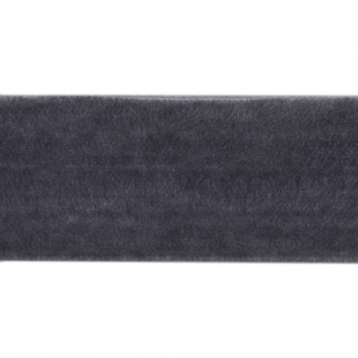 Лента бархатная нейлон, шир.25 мм, (упак. 45,7м), цв.189-т.серый - купить в Уссурийске. Цена: 981.09 руб.