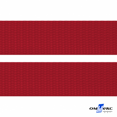 Красный- цв.171-Текстильная лента-стропа 550 гр/м2 ,100% пэ шир.30 мм (боб.50+/-1 м) - купить в Уссурийске. Цена: 475.36 руб.