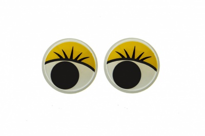 Глазки для игрушек, круглые, с бегающими зрачками, 12 мм/упак.50+/-2 шт, цв. -желтый - купить в Уссурийске. Цена: 95.04 руб.