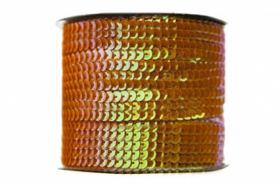 Пайетки "ОмТекс" на нитях, CREAM, 6 мм С / упак.73+/-1м, цв. 88 - оранжевый - купить в Уссурийске. Цена: 300.55 руб.