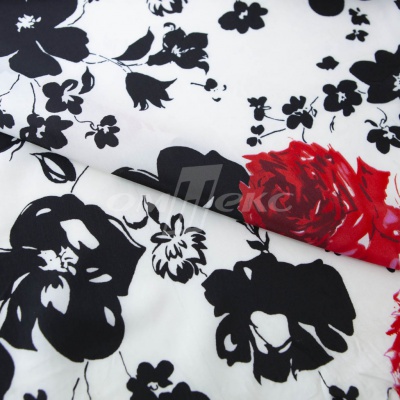 Плательная ткань "Фламенко" 22.1, 80 гр/м2, шир.150 см, принт растительный - купить в Уссурийске. Цена 239.03 руб.