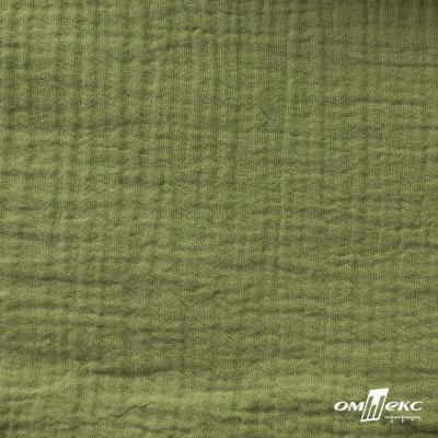 Ткань Муслин, 100% хлопок, 125 гр/м2, шир. 140 см #2307 цв.(55)-олива - купить в Уссурийске. Цена 318.49 руб.