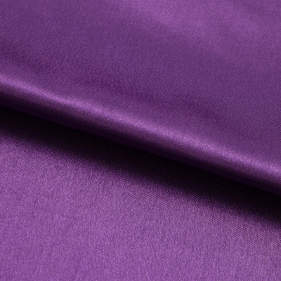 Поли креп-сатин 19-3536, 125 (+/-5) гр/м2, шир.150см, цвет фиолетовый - купить в Уссурийске. Цена 155.57 руб.
