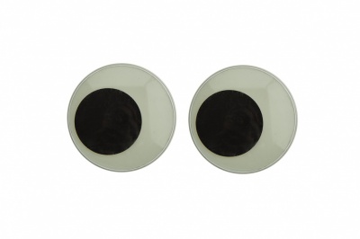 Глазки для игрушек, круглые, с бегающими зрачками, 40 мм/упак.20+/-2 шт, цв. -черно-белые - купить в Уссурийске. Цена: 158.73 руб.