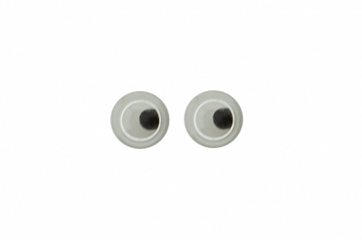 Глазки для игрушек, круглые, с бегающими зрачками, 3 мм/упак.100+/-5 шт, цв. -черно-белые - купить в Уссурийске. Цена: 25.40 руб.