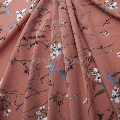 Плательная ткань "Фламенко" 2.1, 80 гр/м2, шир.150 см, принт растительный - купить в Уссурийске. Цена 311.05 руб.