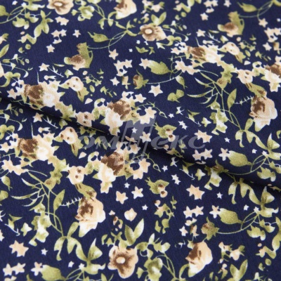 Плательная ткань "Фламенко" 1.1, 80 гр/м2, шир.150 см, принт растительный - купить в Уссурийске. Цена 241.49 руб.