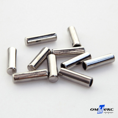 06033-Наконечник для шнура металл, отв. 4 мм, цв. никель - купить в Уссурийске. Цена: 6.08 руб.