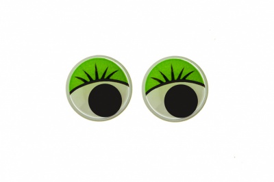 Глазки для игрушек, круглые, с бегающими зрачками, 10 мм/упак.50+/-2 шт, цв. -зеленый - купить в Уссурийске. Цена: 71.92 руб.