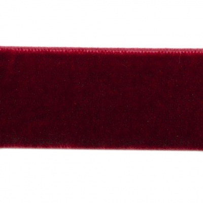 Лента бархатная нейлон, шир.25 мм, (упак. 45,7м), цв.240-бордо - купить в Уссурийске. Цена: 809.01 руб.