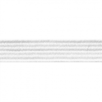 Резиновые нити с текстильным покрытием, шир. 6 мм (182 м/уп), цв.-белый - купить в Уссурийске. Цена: 705.59 руб.