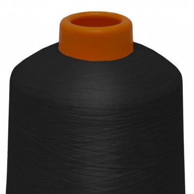 Нитки текстурированные некручёные, намот. 15 000 м, цвет чёрный - купить в Уссурийске. Цена: 204.10 руб.
