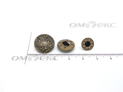 Кнопки металл 15 мм альфа антик с рис.№3  - купить в Уссурийске. Цена: 2.90 руб.
