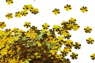 Пайетки "ОмТекс" россыпью,DOUBLE SIDED GOLD,цветок 14 мм/упак.50 гр, цв. 0460-золото - купить в Уссурийске. Цена: 80.93 руб.