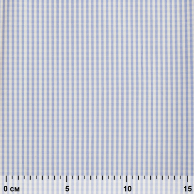 Ткань сорочечная Клетка Виши, 115 г/м2, 58% пэ,42% хл, шир.150 см, цв.2-голубой, (арт.111) - купить в Уссурийске. Цена 306.69 руб.