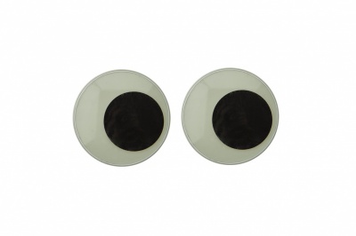 Глазки для игрушек, круглые, с бегающими зрачками, 24 мм/упак.50+/-2 шт, цв. -черно-белые - купить в Уссурийске. Цена: 60.32 руб.