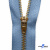 Молнии джинсовые металл т-5, 18 см латунь (YG), цв.-деним (231) - купить в Уссурийске. Цена: 22.80 руб.