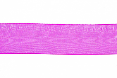 Лента органза 1015, шир. 10 мм/уп. 22,8+/-0,5 м, цвет ярк.розовый - купить в Уссурийске. Цена: 38.39 руб.