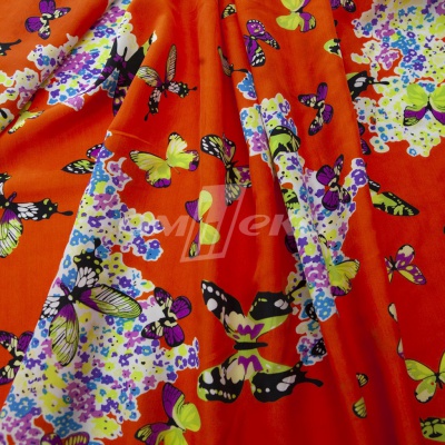 Плательная ткань "Софи" 7.1, 75 гр/м2, шир.150 см, принт бабочки - купить в Уссурийске. Цена 243.96 руб.