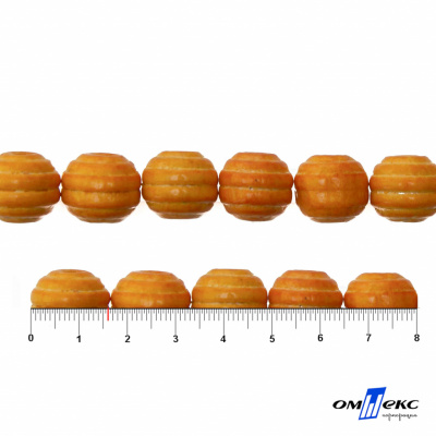 0309-Бусины деревянные "ОмТекс", 16 мм, упак.50+/-3шт, цв.003-оранжевый - купить в Уссурийске. Цена: 62.22 руб.