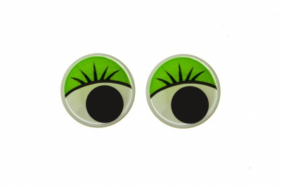 Глазки для игрушек, круглые, с бегающими зрачками, 12 мм/упак.50+/-2 шт, цв. -зеленый - купить в Уссурийске. Цена: 95.04 руб.
