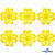Кружево гипюр "Ромашка" 0575-1169, шир. 25 мм/уп.13,7 м, цвет 8208-жёлтый - купить в Уссурийске. Цена: 289.76 руб.