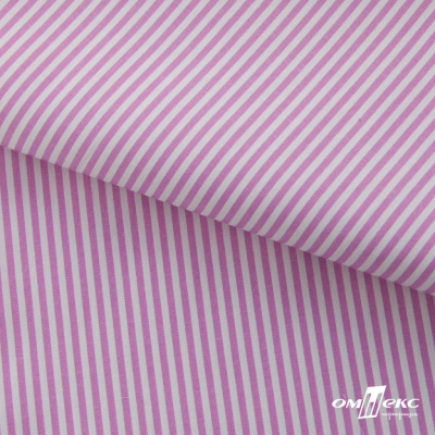 Ткань сорочечная Полоска Кенди, 115 г/м2, 58% пэ,42% хл, шир.150 см, цв.1-розовый, (арт.110) - купить в Уссурийске. Цена 306.69 руб.