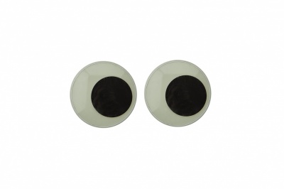 Глазки для игрушек, круглые, с бегающими зрачками, 15 мм/упак.50+/-2 шт, цв. -черно-белые - купить в Уссурийске. Цена: 47.40 руб.