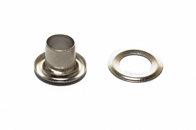 Люверсы металлические "ОмТекс", блочка/кольцо, (4 мм) - цв.никель - купить в Уссурийске. Цена: 0.24 руб.