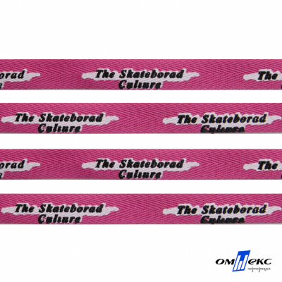 Тесьма отделочная (киперная) 10 мм, 100% хлопок,"THE SKATEBOARD CULIURE"(45 м) цв.121-26 -яр.розовый - купить в Уссурийске. Цена: 850.62 руб.