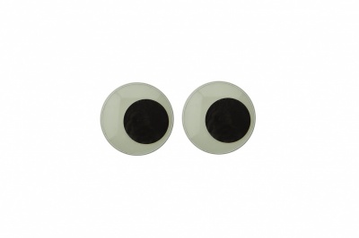 Глазки для игрушек, круглые, с бегающими зрачками, 8 мм/упак.50+/-2 шт, цв. -черно-белые - купить в Уссурийске. Цена: 15.88 руб.