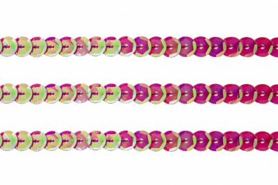 Пайетки "ОмТекс" на нитях, CREAM, 6 мм С / упак.73+/-1м, цв. 89 - розовый - купить в Уссурийске. Цена: 468.37 руб.