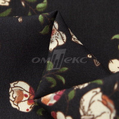 Плательная ткань "Фламенко" 3.1, 80 гр/м2, шир.150 см, принт растительный - купить в Уссурийске. Цена 239.03 руб.