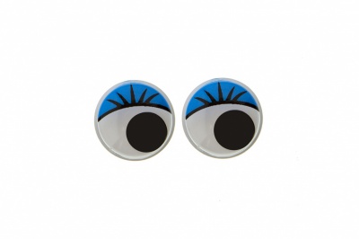 Глазки для игрушек, круглые, с бегающими зрачками, 8 мм/упак.50+/-2 шт, цв. -синий - купить в Уссурийске. Цена: 59.05 руб.