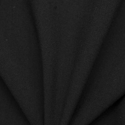 Костюмная ткань с вискозой "Рошель", 250 гр/м2, шир.150см, цвет чёрный - купить в Уссурийске. Цена 438.12 руб.
