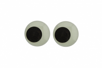 Глазки для игрушек, круглые, с бегающими зрачками, 18 мм/упак.50+/-2 шт, цв. -черно-белые - купить в Уссурийске. Цена: 41.81 руб.