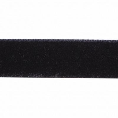 Лента бархатная нейлон, шир.12 мм, (упак. 45,7м), цв.03-черный - купить в Уссурийске. Цена: 448.27 руб.
