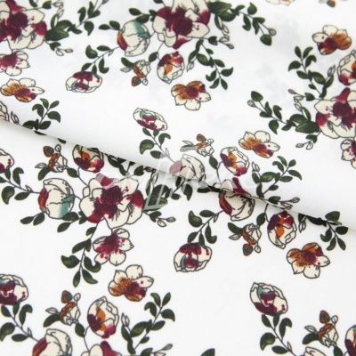 Плательная ткань "Фламенко" 23.1, 80 гр/м2, шир.150 см, принт растительный - купить в Уссурийске. Цена 264.56 руб.