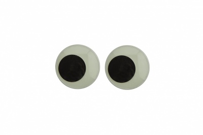 Глазки для игрушек, круглые, с ресничками, 10 мм/упак.50+/-2 шт, цв. -черно-белые - купить в Уссурийске. Цена: 21.24 руб.