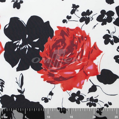 Плательная ткань "Фламенко" 22.1, 80 гр/м2, шир.150 см, принт растительный - купить в Уссурийске. Цена 239.03 руб.