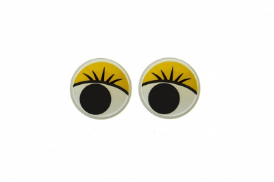 Глазки для игрушек, круглые, с бегающими зрачками, 8 мм/упак.50+/-2 шт, цв. -желтый - купить в Уссурийске. Цена: 59.05 руб.