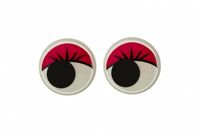 Глазки для игрушек, круглые, с бегающими зрачками, 12 мм/упак.50+/-2 шт, цв. -красный - купить в Уссурийске. Цена: 95.04 руб.